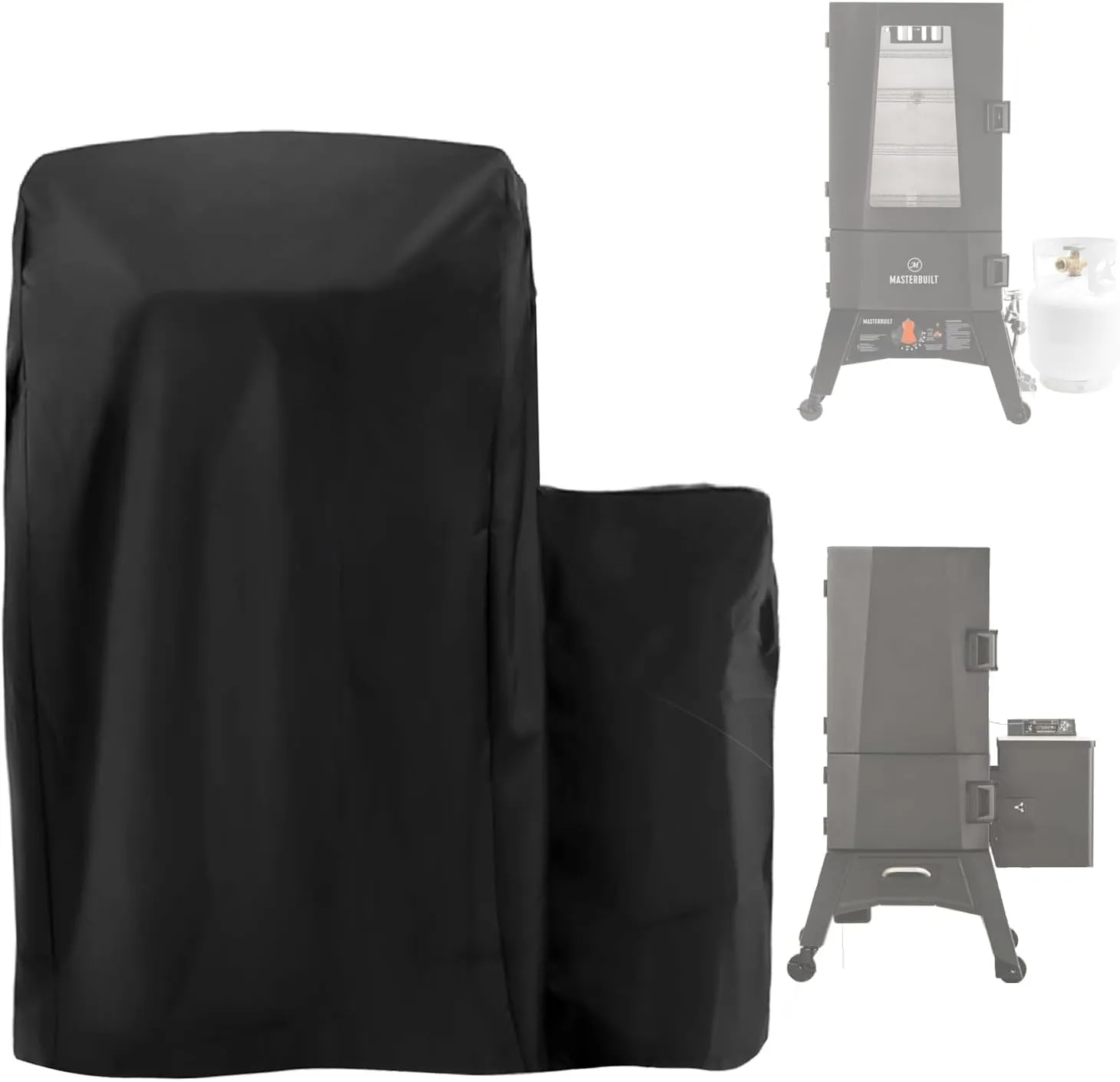 Grill Cover for Masterbuilt 40inch Propane Gas and Pellet BBQ Smoker with Propane Tank, for MB20051316 MB20250118 MB21250118 MB21051416 20051316 20051416, Waterproof Outdoor BBQ Accessories