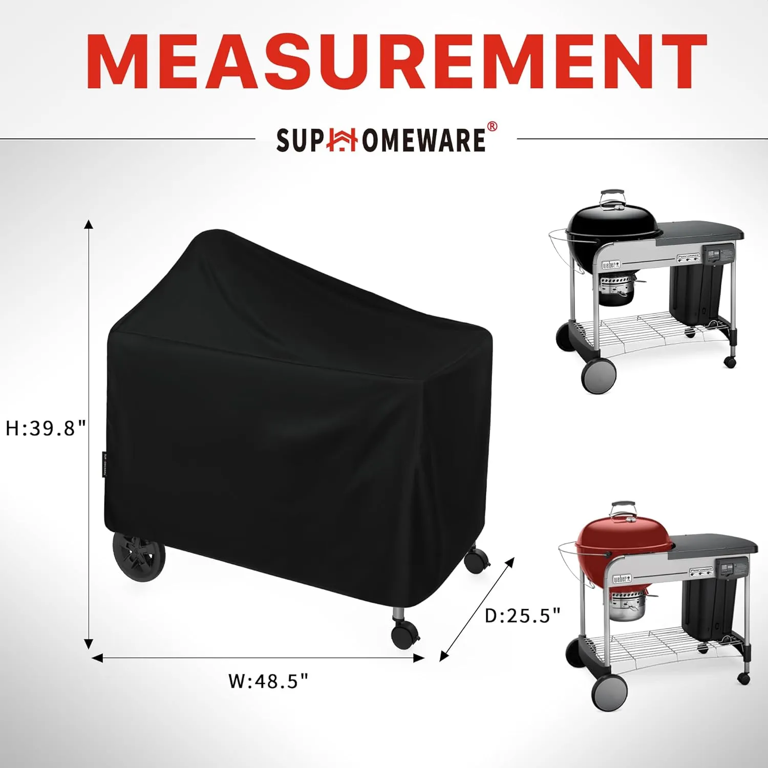 Grill Cover for Weber 22 Inch Performer Deluxe Charcoal, Waterproof Heavy Duty 7152 BBQ Grill Cover