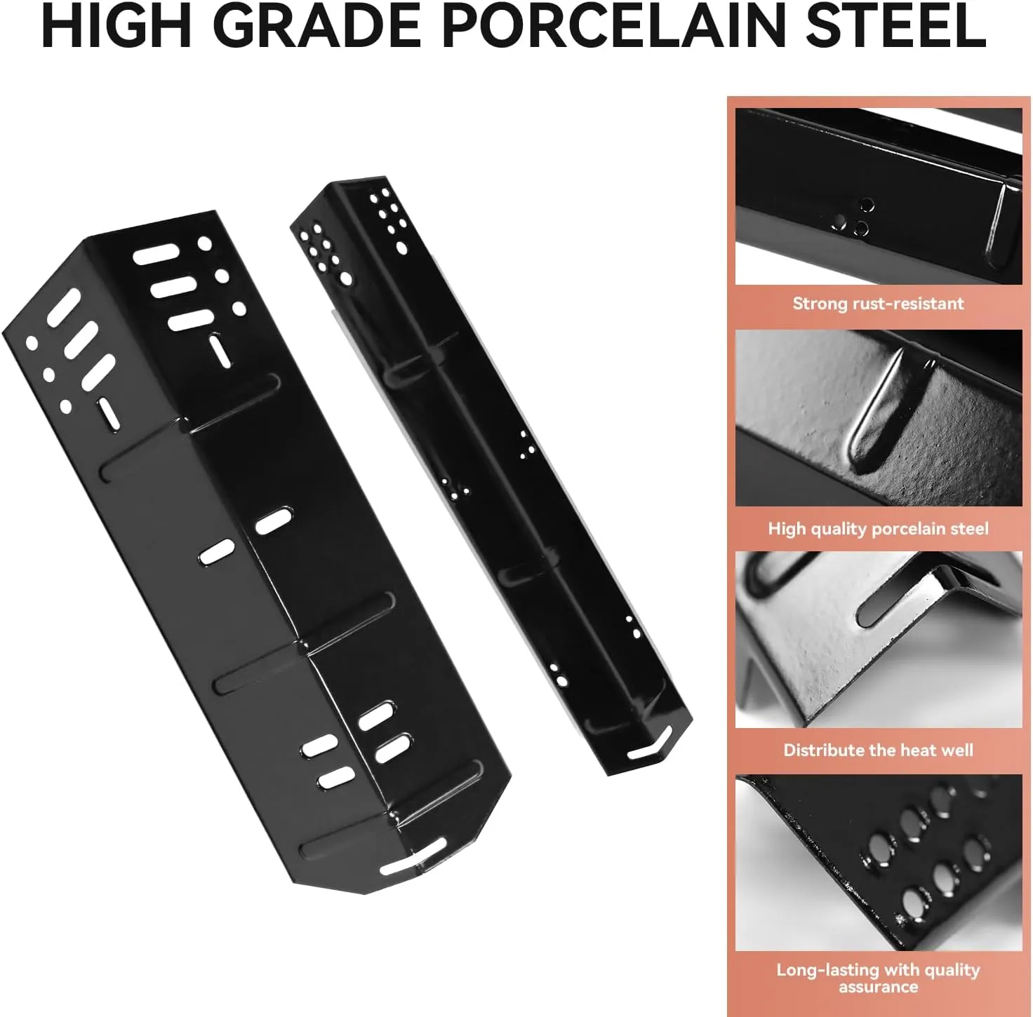 Grill Heat Plate Replacement for Dyna-Glo 5 Burner DGH474CRP DGH485CRP DGH483CRP, Dyna-Glo 4 Burner DGH450CRP Grills, Porcelain Steel Heat Plate for Revoace GBC1793W, 5 Pack