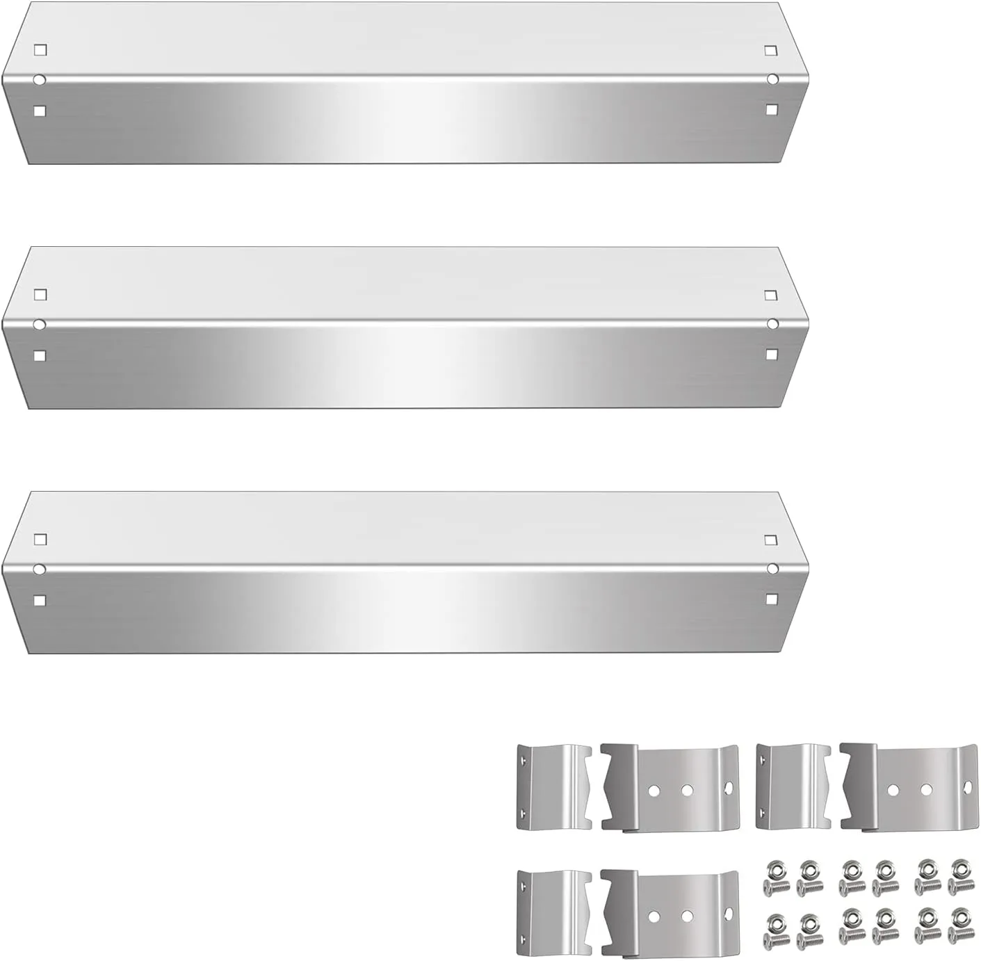 Grill Heat Plates Shield Stainless Steel Burner Cover BBQ Replacement Parts for Chargriller 5050, 5060 Duo Gas Charcoal 3001, 3008, 3030, 4000, 4208, 5072, 5252, 3-pack Flavorizer Bar Heat Deflector