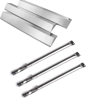 Grill Replacement Parts for Brinkmann 810-3821-S, 810-6340-S, 810-3820-S, 810-3821-F, Grill Heat Plate Tent, Grill Burner Tube for Brinkman Gas Grills, Brinkmann Grill Replacement Parts 810-3821-S