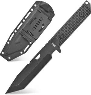 GTK5 Fixed Blade Knife AUS-10 Steel Blade Full Tang Nylon Fiberglass Handle EDC Fixed Knifes for Outdoor Camping Hunting (black)