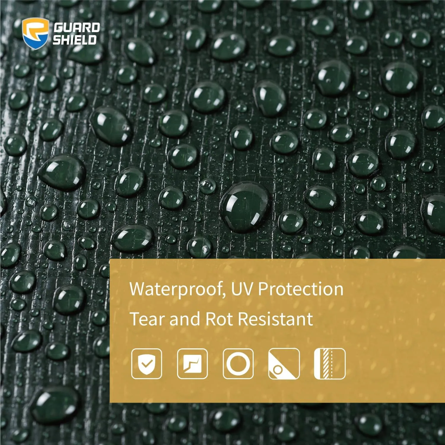 GUARD SHIELD Super Heavy Duty Green/Silver Poly Tarp Cover 20x20 Feet Waterproof 16mil Thick UV and Tear Resistant Tarpaulin with Grommets and Reinforced Edges