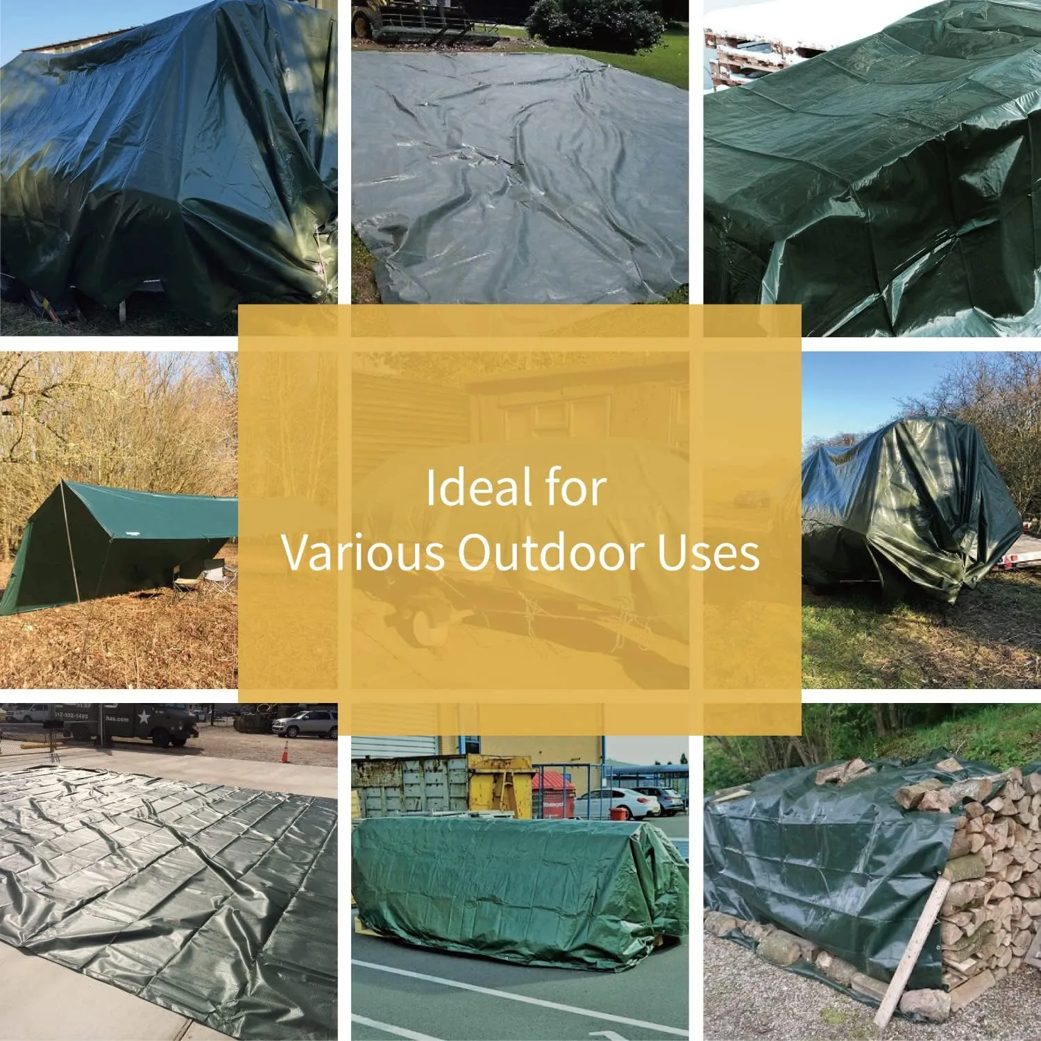 GUARD SHIELD Super Heavy Duty Green/Silver Poly Tarp Cover 20x20 Feet Waterproof 16mil Thick UV and Tear Resistant Tarpaulin with Grommets and Reinforced Edges
