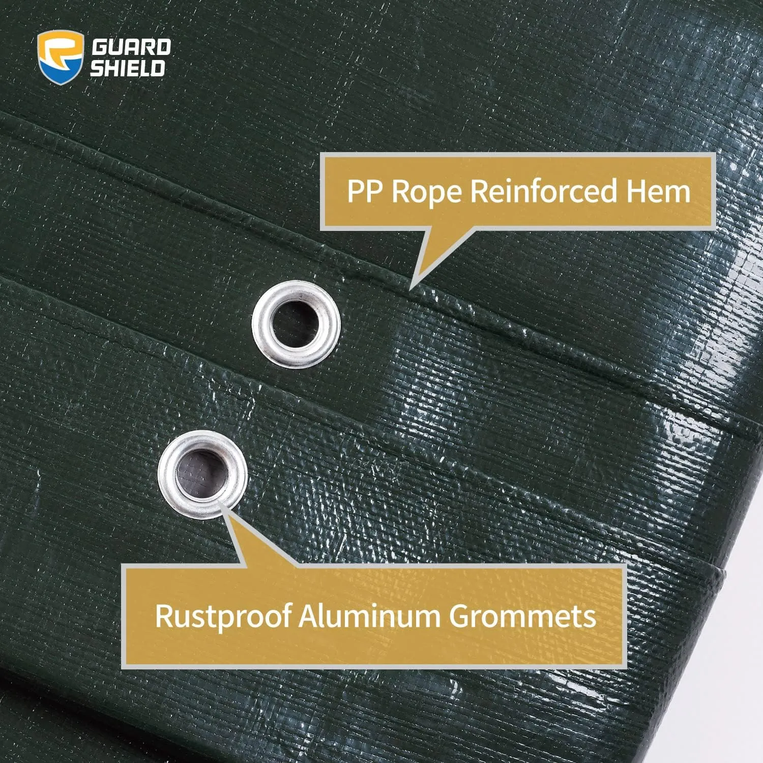 GUARD SHIELD Super Heavy Duty Green/Silver Poly Tarp Cover 20x20 Feet Waterproof 16mil Thick UV and Tear Resistant Tarpaulin with Grommets and Reinforced Edges