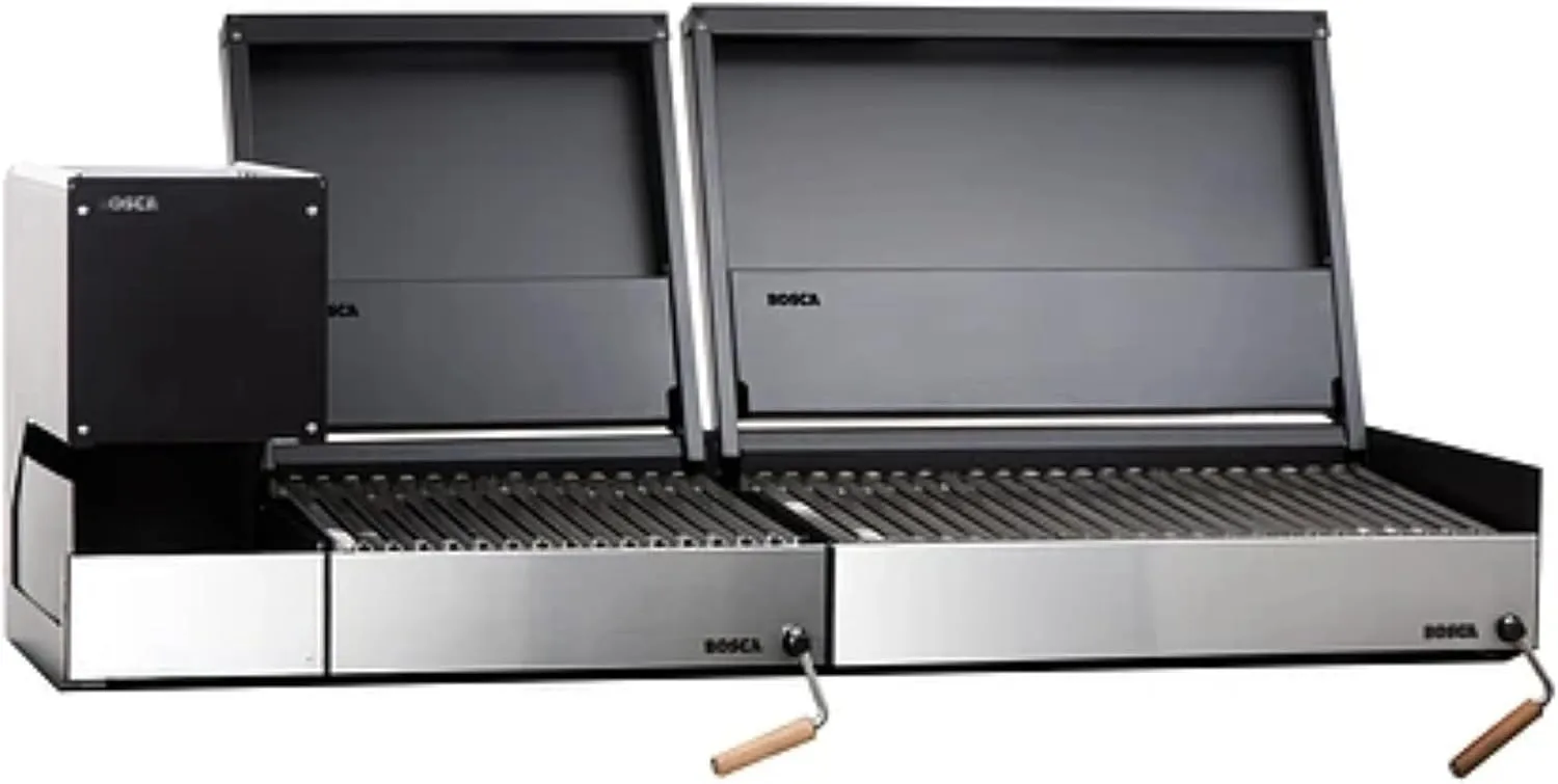 GW Store - Pack Block 500 20"   Block 500 20" Built-in Charcoal Grill | Barbecue Grill Perfect To Adapt To Spaces | Elegant Design, A  Stainless Steel Front, Refractory Brick Base (Wood Brazier 250   Block 500   Block 750)