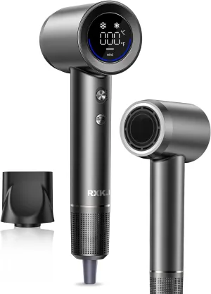 Hair Dryer, 15000RPM High Speed ​​Ionic Hair Dryer for Fast Drying, Professional Lightweight with Magnetic Nozzle, 5 Temperatures and 2 Speeds, Low Noise, Suitable for Travel and Home Use