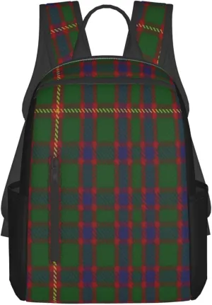 Hall (1994) Clan Family Tartan Trendy Lightweight Backpack - Breathable Polyester Office, Travel - Ergonomic Design With Side Pockets & Front Storage