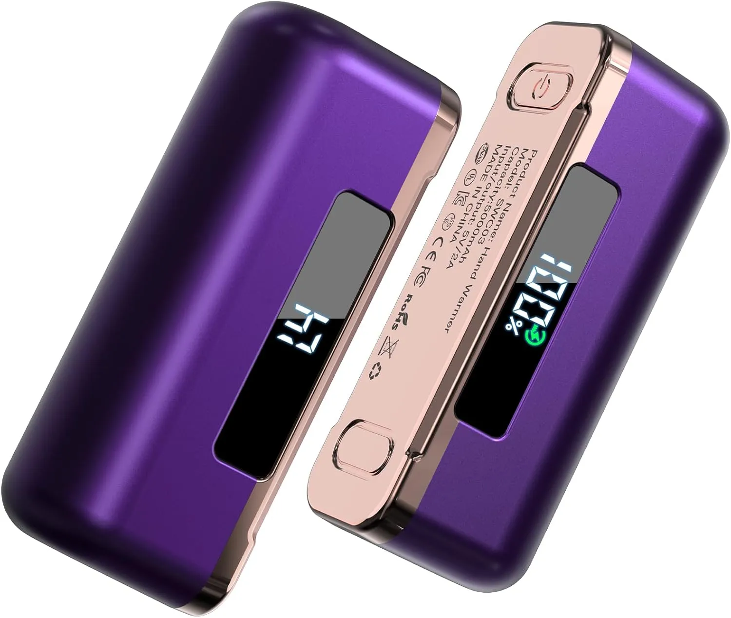 Hand Warmers Rechargeable -10000mAh Magnetic Electric Hand Warmer 2 Pack, 4 Levels Heat Up to 131℉ with LED Display, Portable Reusable Pocket Heater for Raynauds, Golf, Camping, Men, Women
