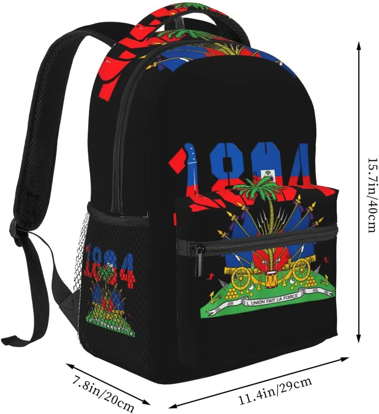 Happy Haitian Flag Day 1804 Backpack Casual Laptop Backpack Double Shoulder Bag Lightweight Backpack For Women Men Travel