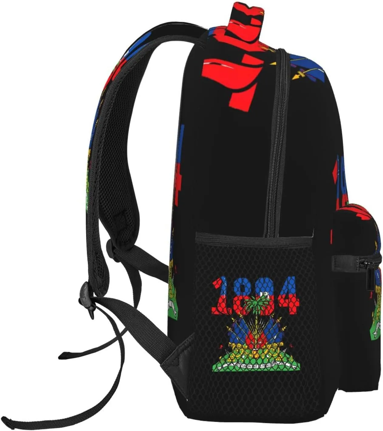 Happy Haitian Flag Day 1804 Backpack Casual Laptop Backpack Double Shoulder Bag Lightweight Backpack For Women Men Travel