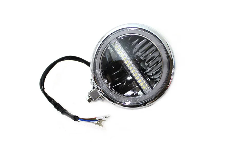 HARLEY 5-3/4 inch Bates Style LED Headlamp Chrome fits 0-  All, models