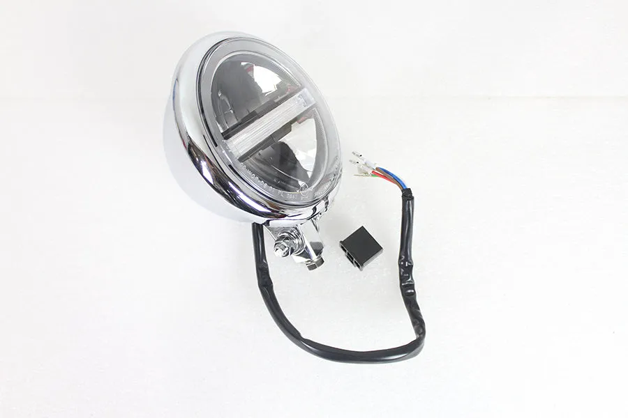 HARLEY 5-3/4 inch Bates Style LED Headlamp Chrome fits 0-  All, models