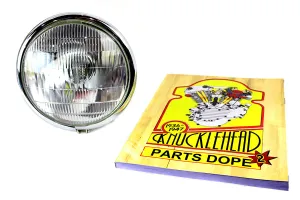 HARLEY 6 Volt LED Spring Fork Headlamp Black fits 1936-1948 EL,   1941-1948 FL,