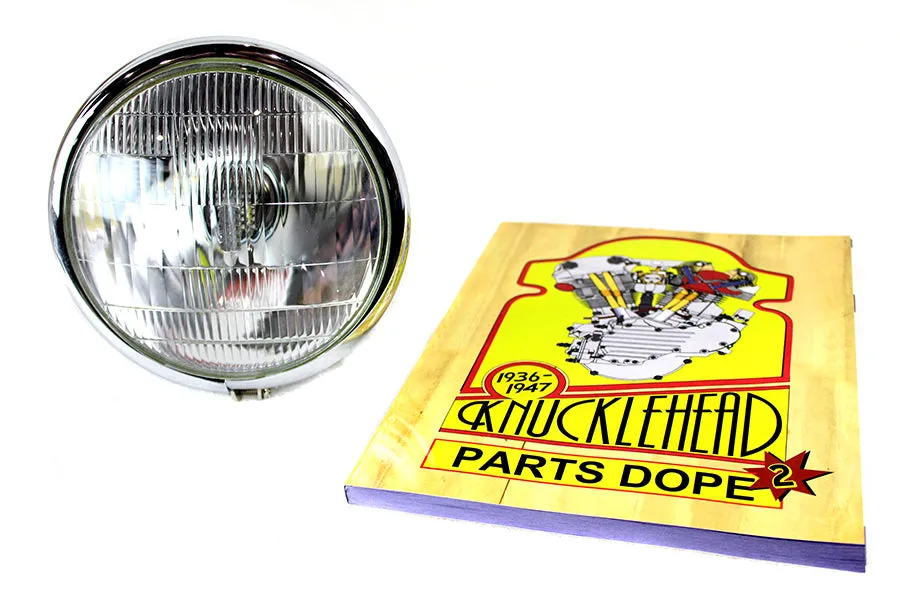 HARLEY 6 Volt LED Spring Fork Headlamp Black fits 1936-1948 EL,   1941-1948 FL,