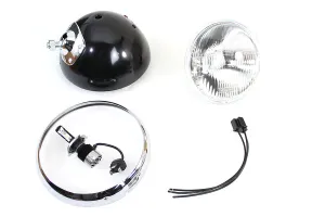 HARLEY 7 inch 12 Volt LED Headlamp Black fits 1949-1959 FL, application