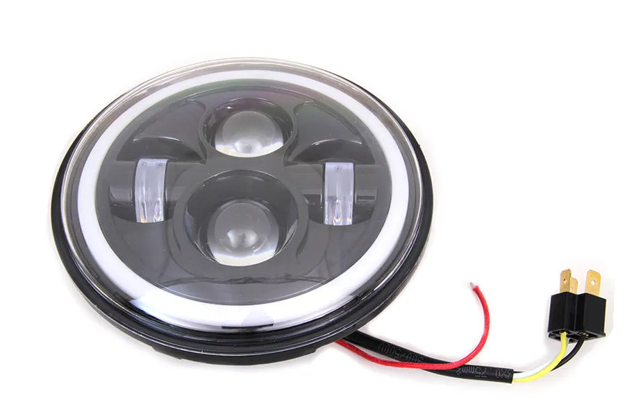 HARLEY 7 inch LED Headlamp Unit Black fits 1960-1984 FL,   1994-2013 FLT,