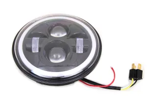 HARLEY 7 inch LED Headlamp Unit Black fits 1960-1984 FL,   1994-2013 FLT,