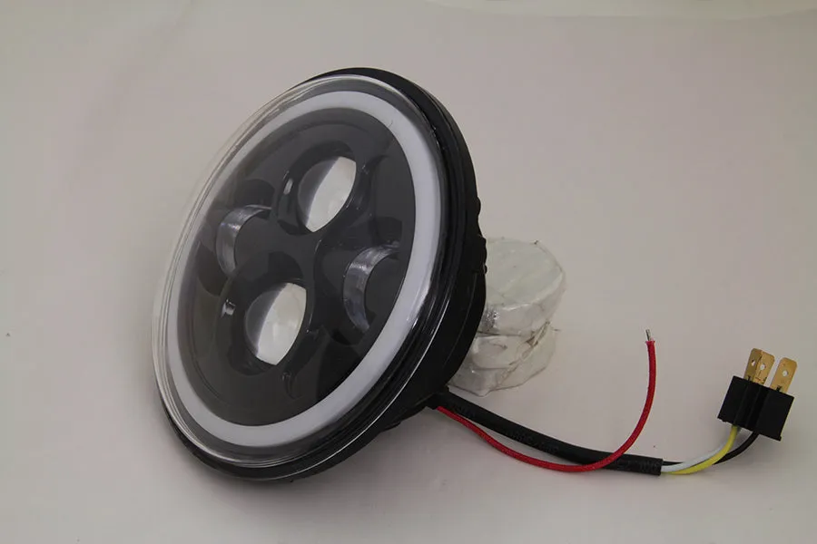 HARLEY 7 inch LED Headlamp Unit Black fits 1960-1984 FL,   1994-2013 FLT,