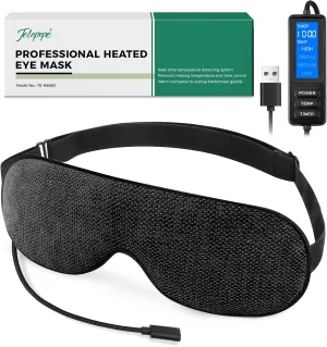 Heated Eye Mask, Warm Eye Compress for Dry Eyes, Moist Heat Therapy for Blepharitis, Dark Circle, Chalazion, 4 Heat Levels, Gifts for Men Women, Travel(Black)