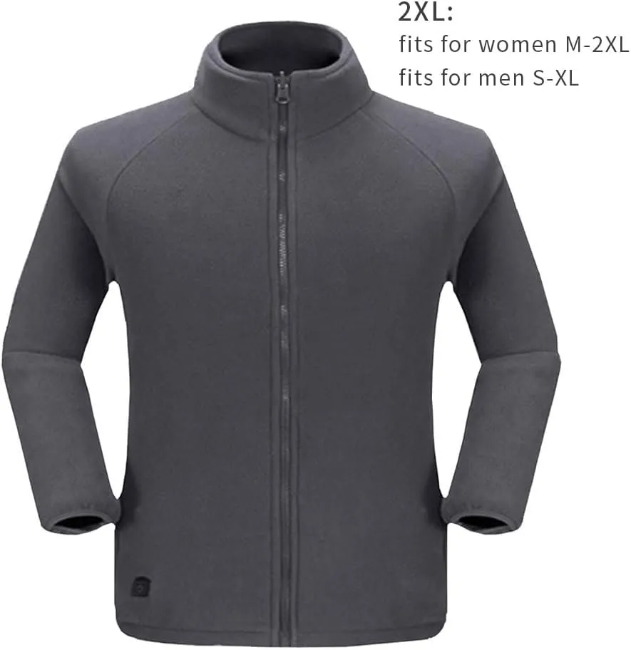 Heated Fleece Jacket, USB Electric Fleece Heating Warming Jacket for Men & Women (No Battery)
