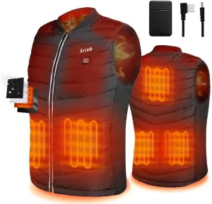 Heated Vest, USB Charging Heating Vest for Men Women Washable Body Warmer with Battery Pack for Outdoor Camping