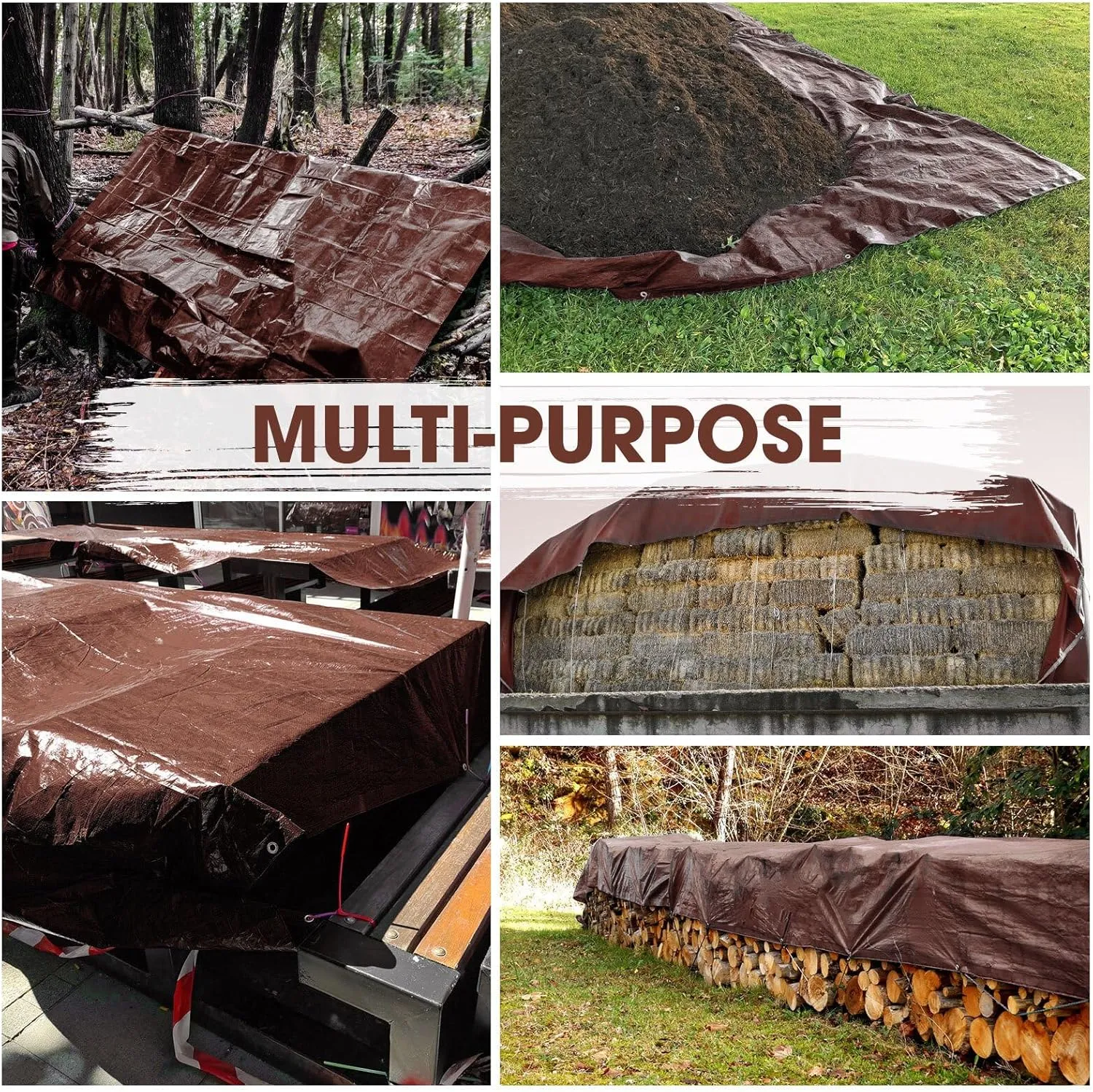 Heavy Duty Double-Sided Waterproof Poly Tarp 12x16 Feet 12mil Thick Polyethylene Tarps, Perfect for Outdoor Use, Plastic Cover & Mat for Tent Camping Storage Boat Bikes Vehicles