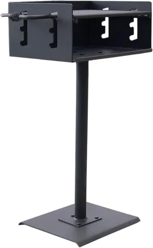Heavy Duty Outdoor Park Style Charcoal & Wood Grill with Post & Patio Base Plate