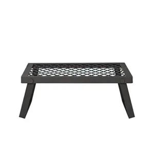 Heavy-Duty Portable Camping Grill Grate for Campfire Cooking, Black