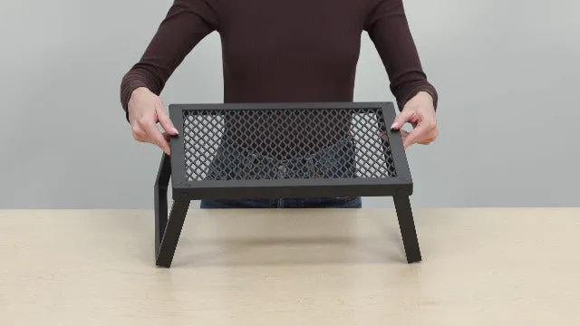 Heavy-Duty Portable Camping Grill Grate for Campfire Cooking, Black
