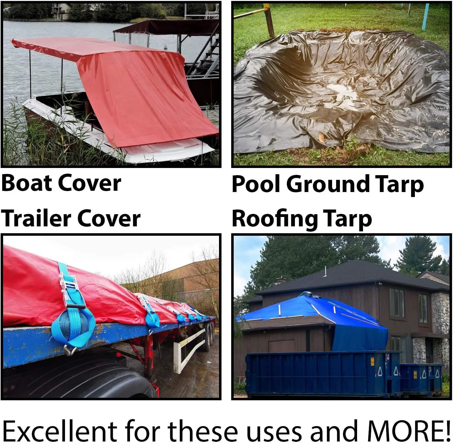 Heavy Duty Tarp, 100% Waterproof 12mil Thick PVC Vinyl Tent Tarp for Camping, Multi-Purpose Thick Protective Cover, Weather Proof, Heavy Duty, UV Resistant, 20 Feet x 20 Feet, Gray