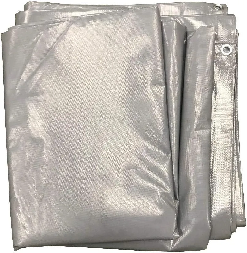 Heavy Duty Tarp, 100% Waterproof 12mil Thick PVC Vinyl Tent Tarp for Camping, Multi-Purpose Thick Protective Cover, Weather Proof, Heavy Duty, UV Resistant, 20 Feet x 20 Feet, Gray