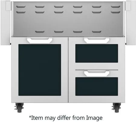 Hestan 42" Tower Cart Double Drawer And Door With Color Options