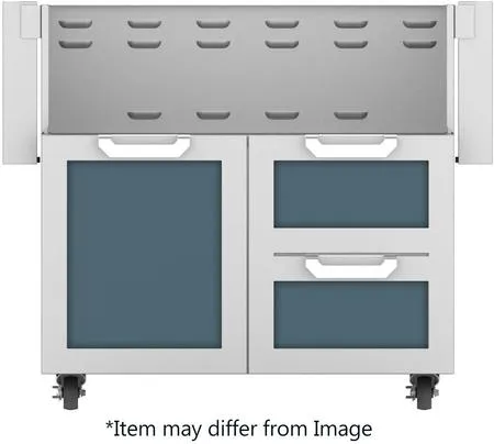 Hestan 42" Tower Cart Double Drawer And Door With Color Options