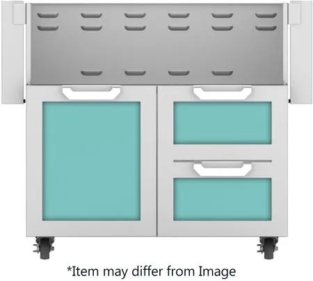 Hestan 42" Tower Cart Double Drawer And Door With Color Options