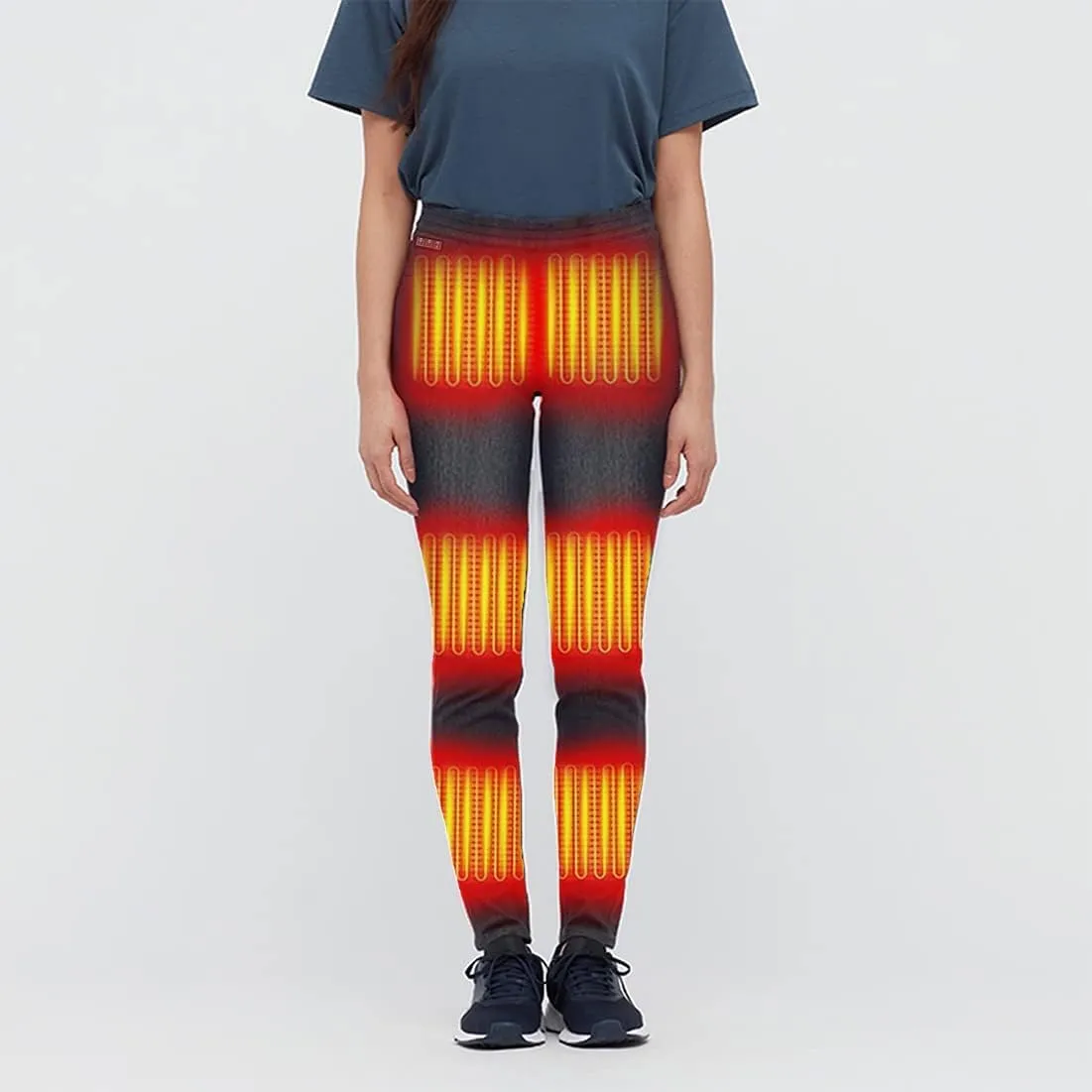 Highly Elastic Women's Jeans, Woman USB Heated Pants, Electric Heating Trousers Slim Leggings for Outdoor Cold Protection