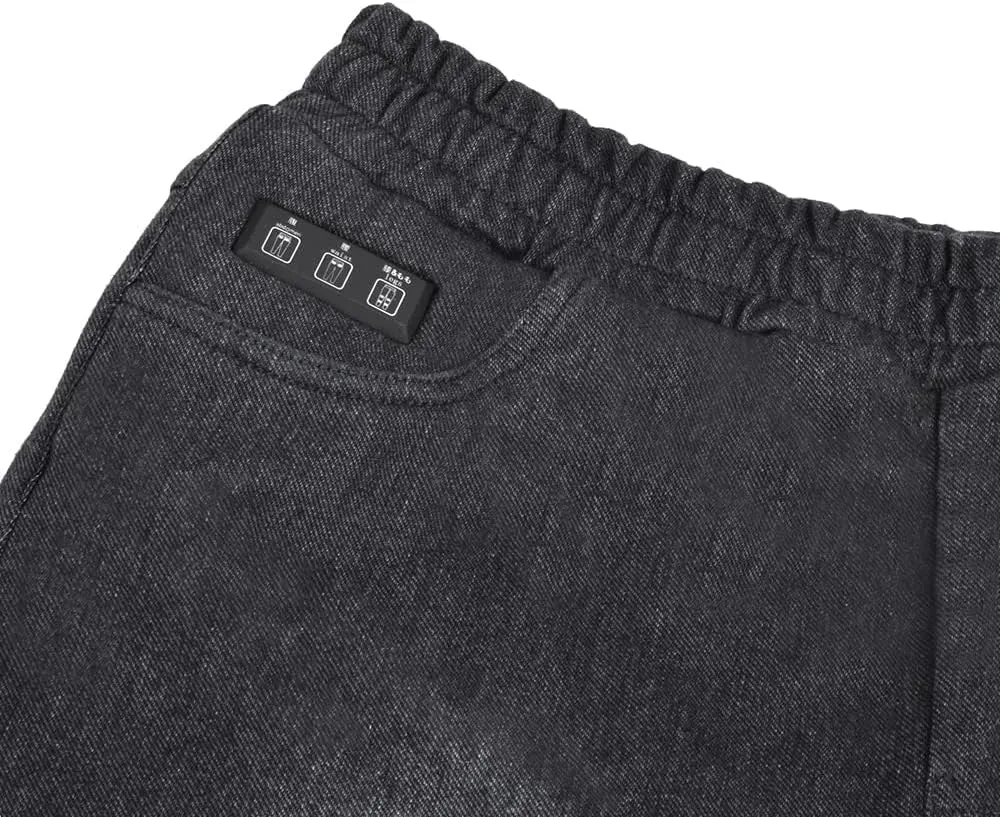 Highly Elastic Women's Jeans, Woman USB Heated Pants, Electric Heating Trousers Slim Leggings for Outdoor Cold Protection