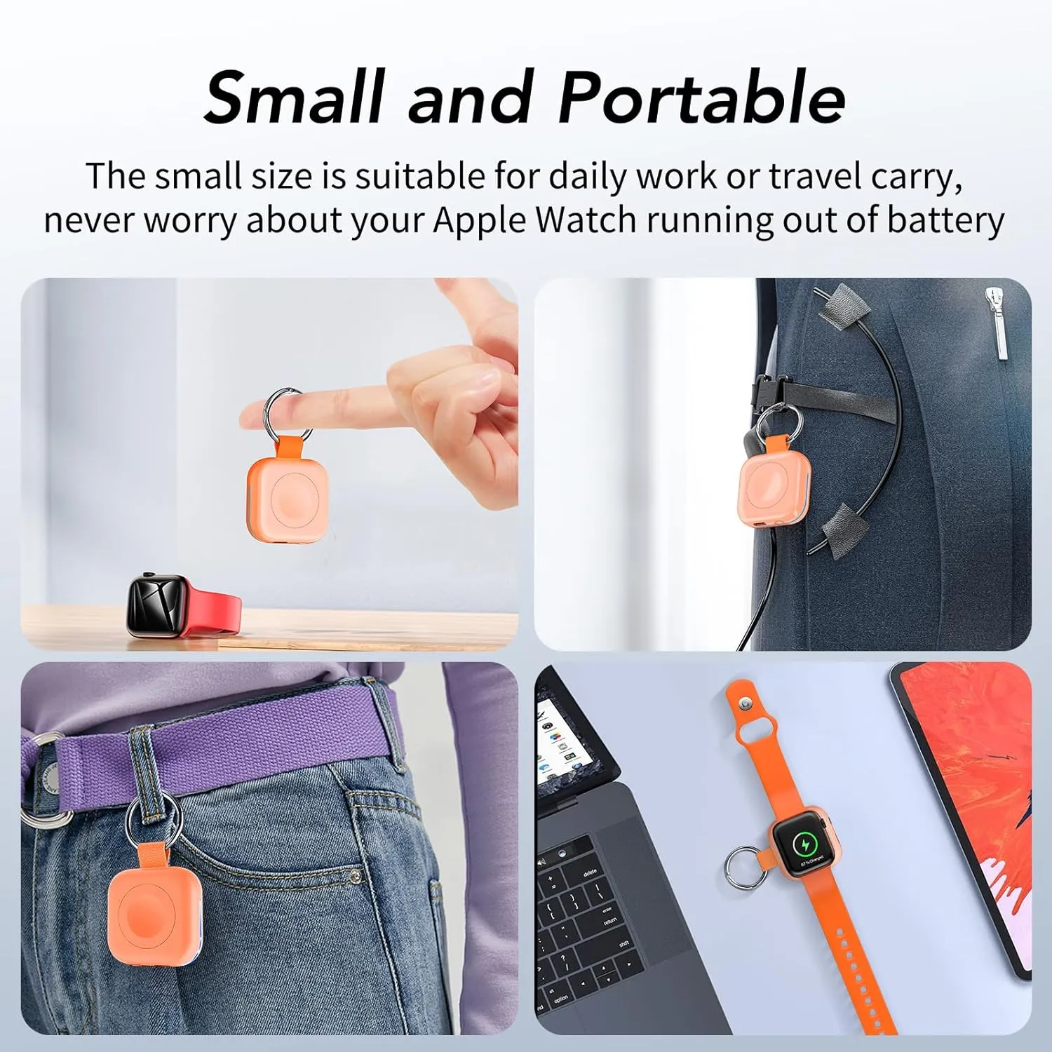 HUOTO Power Bank for Apple Watch 10,1200mAh Battery Pack Magnetic iWatch Charger Portable Travel Quick Wireless Charging with Built in Cable for Apple Watch 10/9/Ultra2/8/Ultra/7/6/Se/5/4/3/2/1