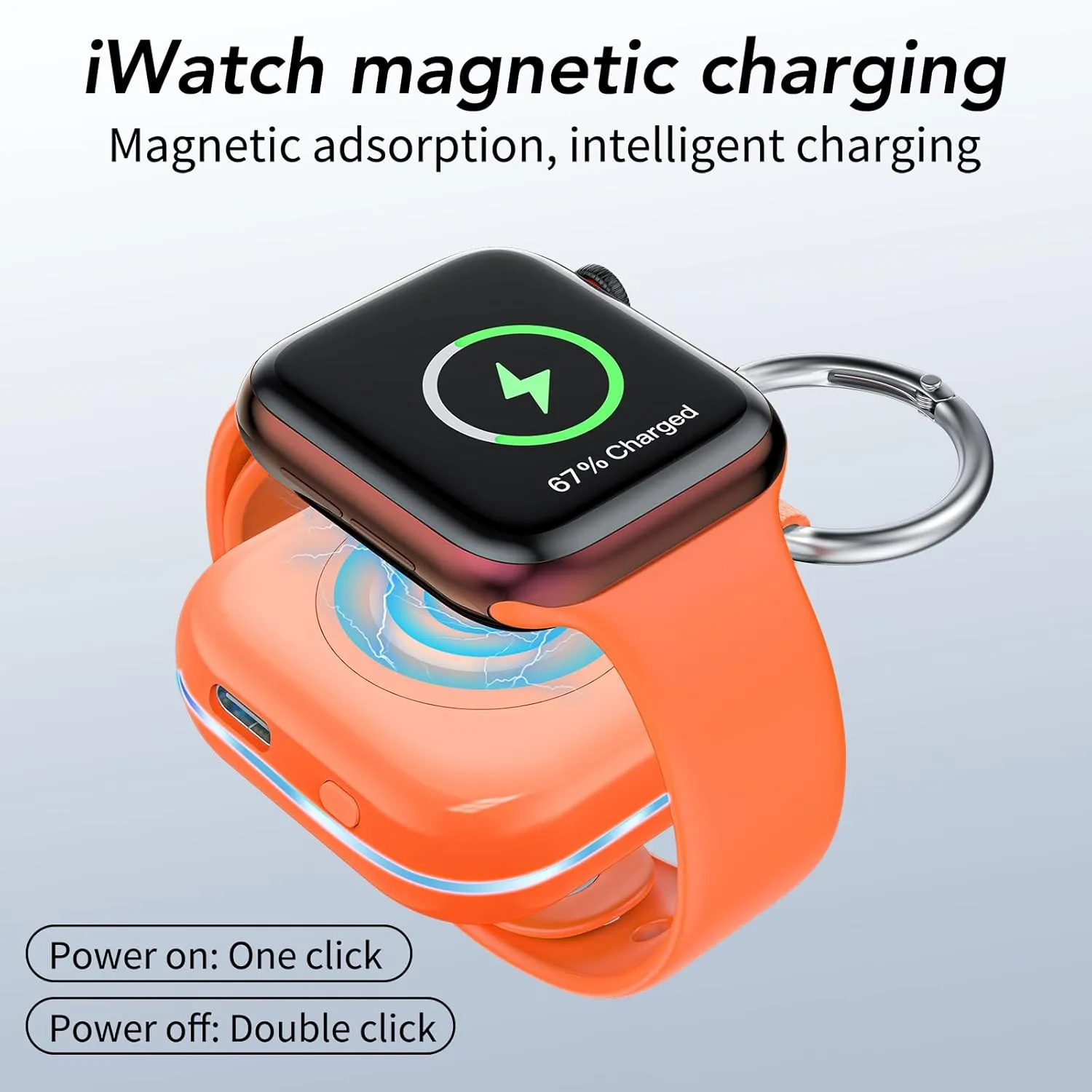 HUOTO Power Bank for Apple Watch 10,1200mAh Battery Pack Magnetic iWatch Charger Portable Travel Quick Wireless Charging with Built in Cable for Apple Watch 10/9/Ultra2/8/Ultra/7/6/Se/5/4/3/2/1