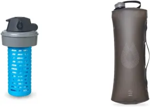 HydraPak Seeker 4L Ultra-Light Water Reservoir for Backcountry Hiking, Camping, and Emergency Preparedness & Compatible 42mm Filter Cap - Water Filtration Accessory
