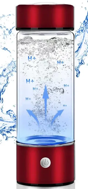 Hydrogen Water Generator Bottle, Portable Health Boosting Water Ionizer Generator Kangen Water Generator with SPE and PEM Technology(red)