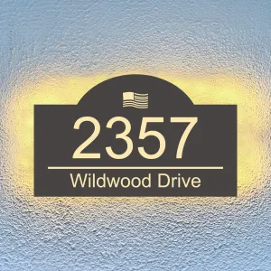 Illuminated Address Plaque Classic Design House Number Address Street Numbers