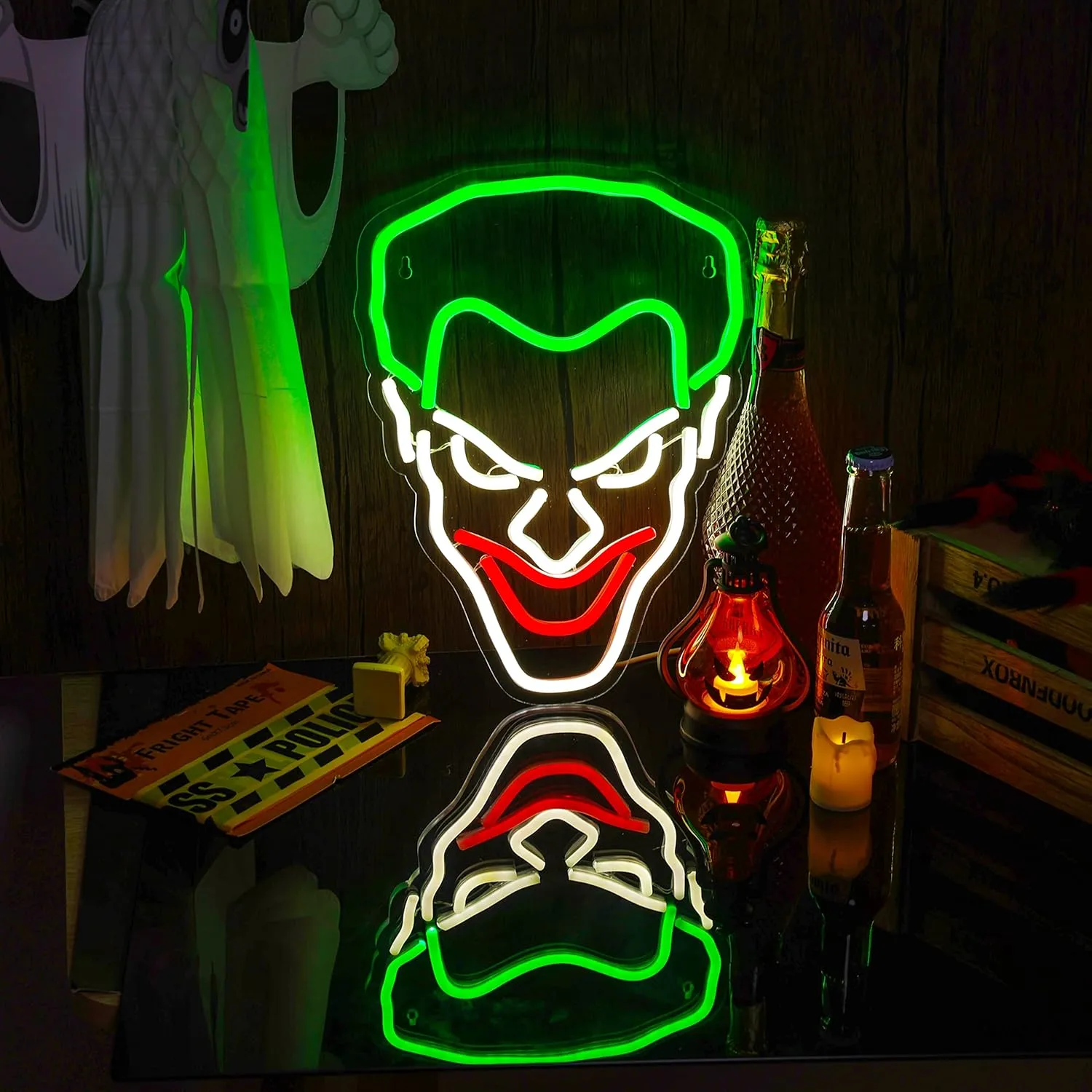 Joker Neon Sign USB Powered for Room Decor, LED Neon Light Sign Dimmable for Wall Art, Anime Neon Sign for Kids Bedroom Man Cave Birthday Gift 14 * 10.4 Inches
