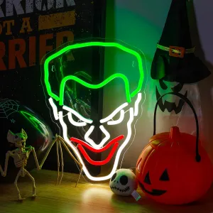 Joker Neon Sign USB Powered for Room Decor, LED Neon Light Sign Dimmable for Wall Art, Anime Neon Sign for Kids Bedroom Man Cave Birthday Gift 14 * 10.4 Inches