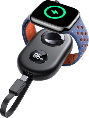 JOYROOM Portable Charger for Apple Watch 10, 2500mAh Fast Charging iWatch Charger KeyChain USB C Cable, Magnetic Wireless Travel Power Bank for Apple Watch Series 9/8/7/6/SE/5/4/3/2/Nike/Ultra/Ultra 2