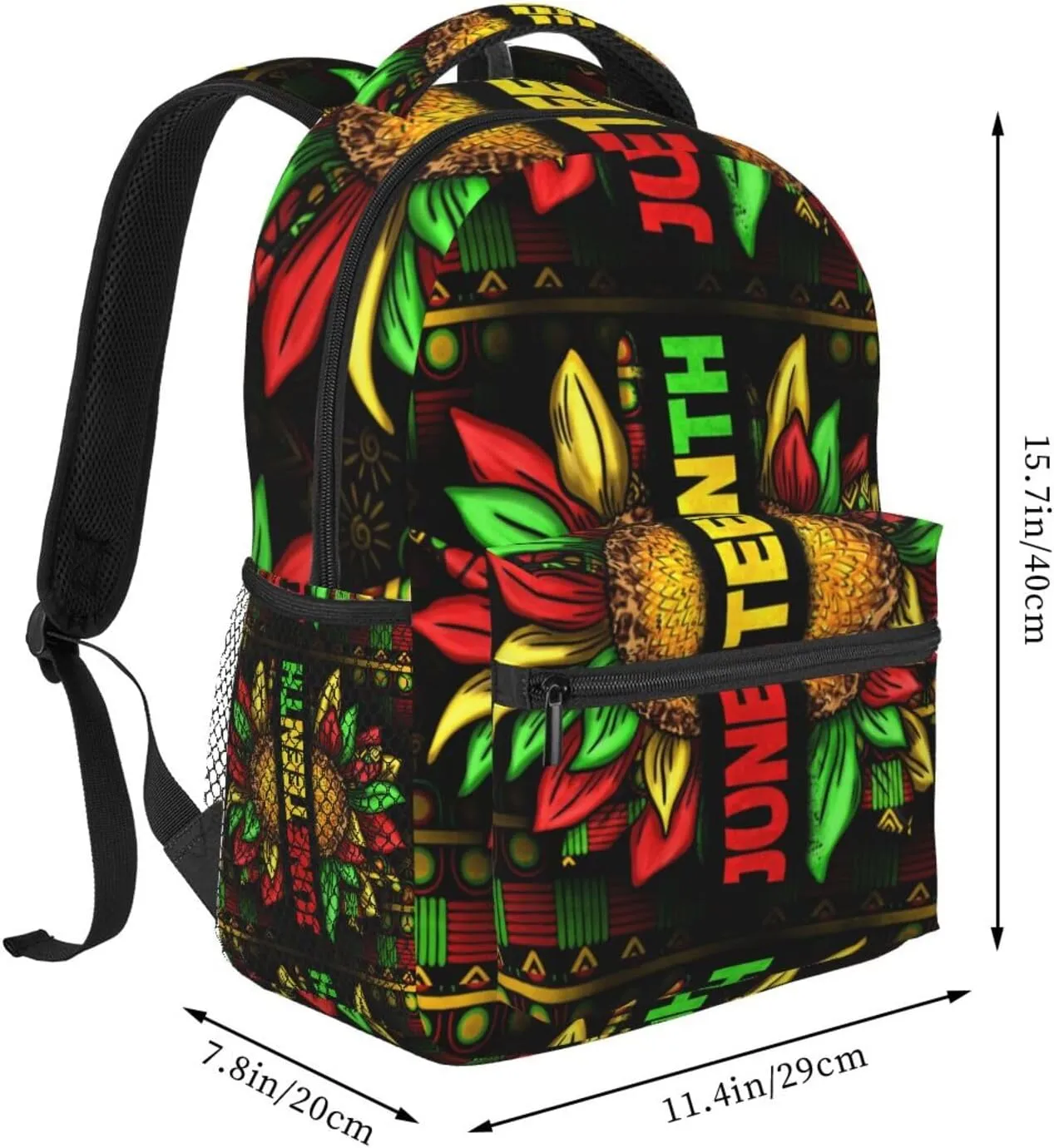 Juneteenth Sunflower Black History Month Backpack Lightweight Laptop Backpack Casual Daypack Travel Double Shoulder Bag For Women Men