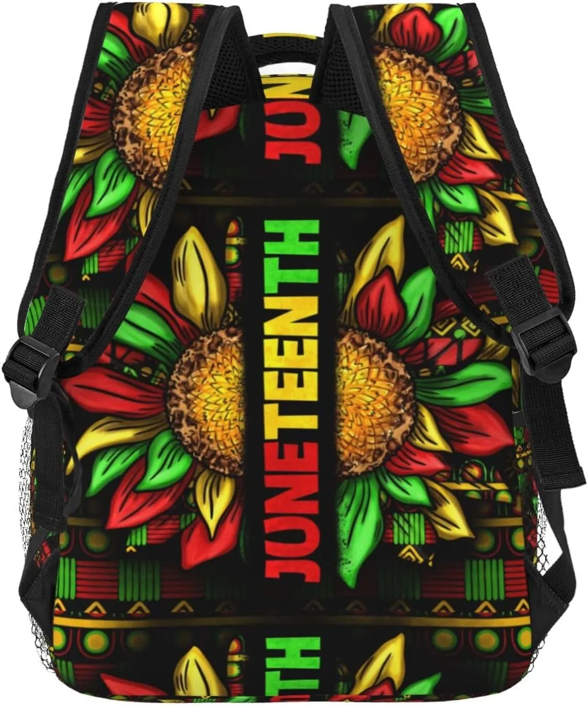 Juneteenth Sunflower Black History Month Backpack Lightweight Laptop Backpack Casual Daypack Travel Double Shoulder Bag For Women Men