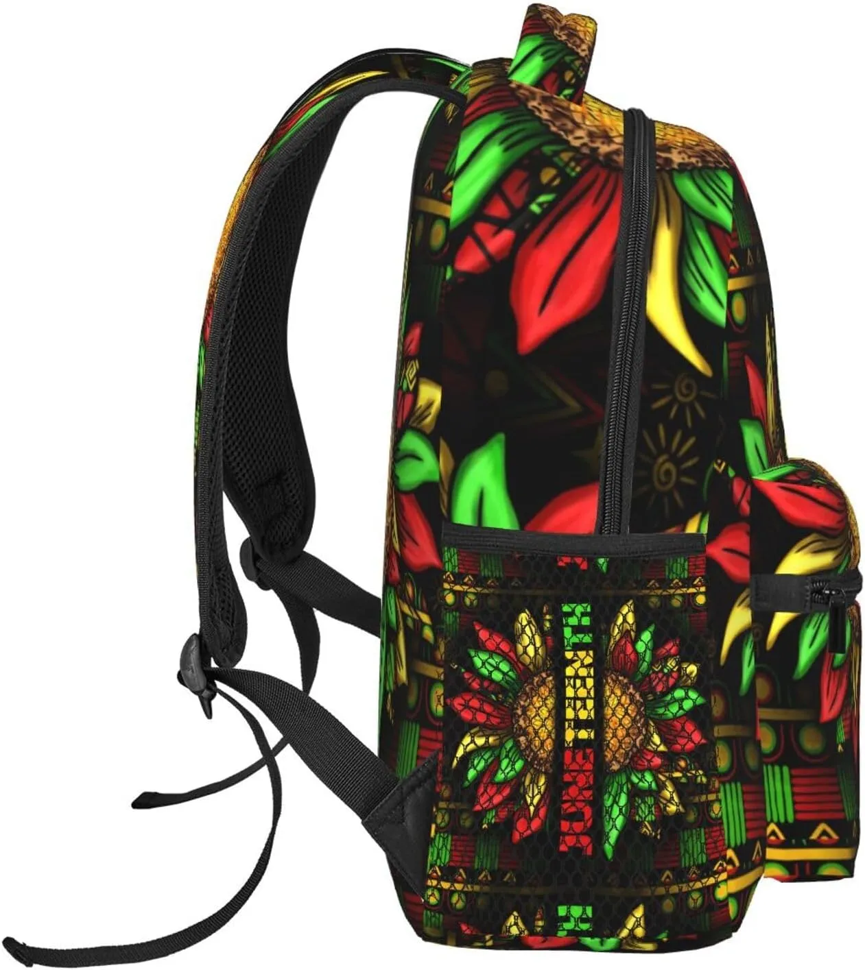 Juneteenth Sunflower Black History Month Backpack Lightweight Laptop Backpack Casual Daypack Travel Double Shoulder Bag For Women Men