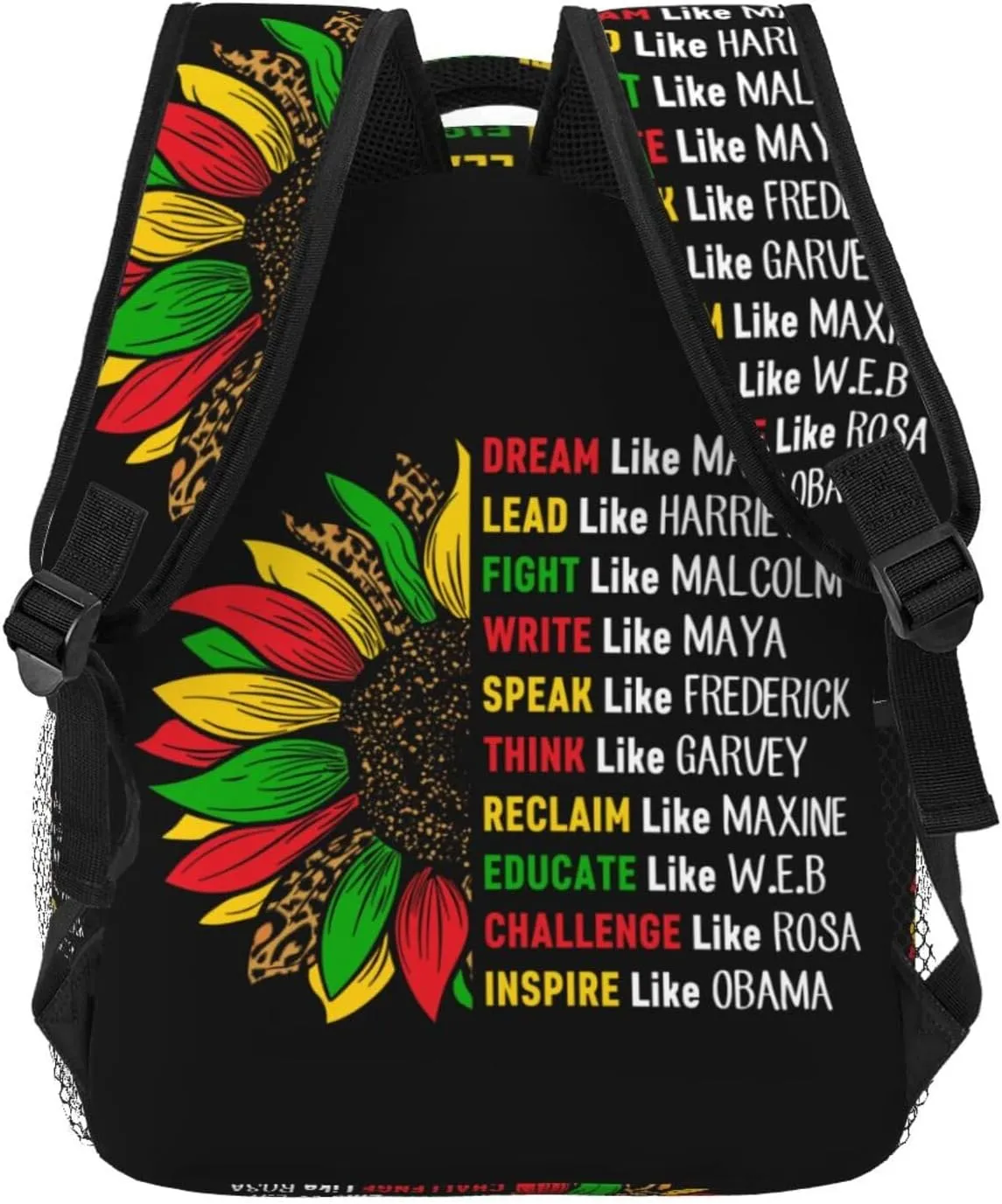 Juneteenth Sunflower Free-ish Black History Month Backpack Lightweight Laptop Backpack Casual Daypack Travel Double Shoulder Bag For Women Men