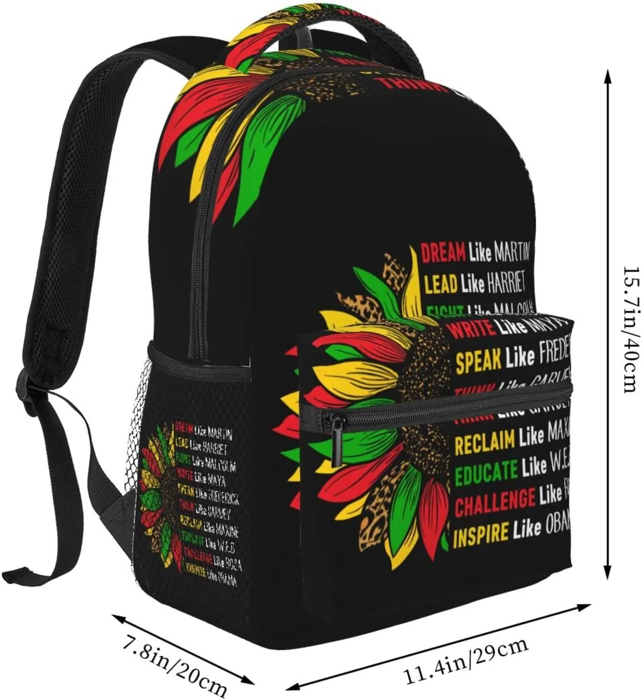 Juneteenth Sunflower Free-ish Black History Month Backpack Lightweight Laptop Backpack Casual Daypack Travel Double Shoulder Bag For Women Men